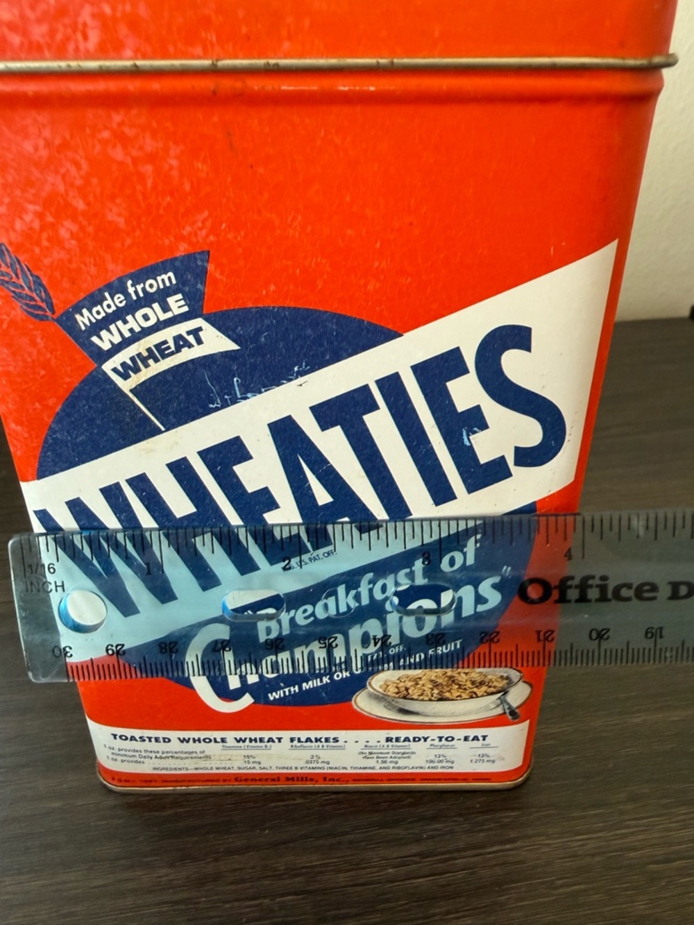 VINTAGE Wheaties Tin Box Breakfast of Champions 1993 Cereal Tin - Picture 10 of 10